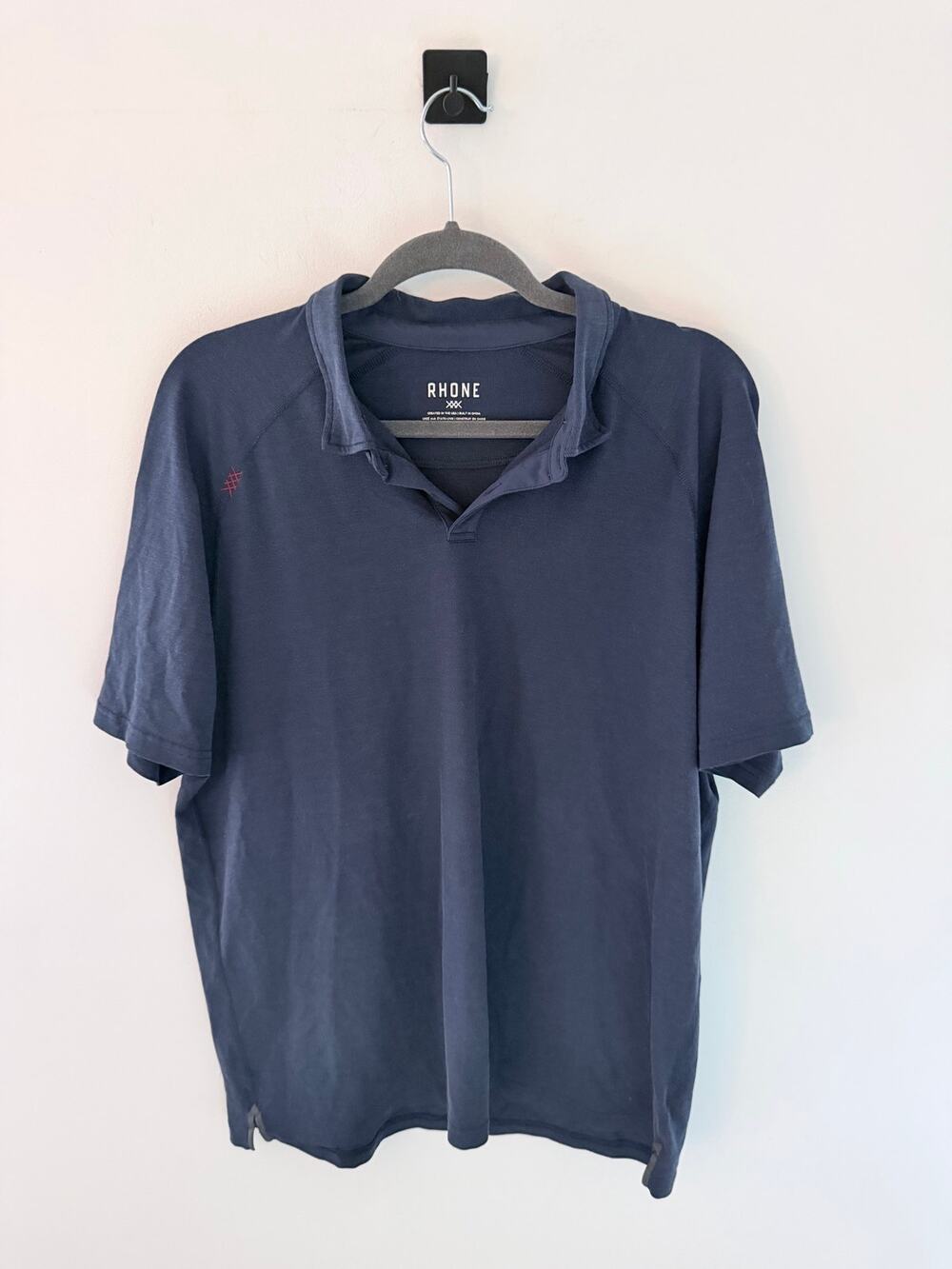 Rhone Navy Blue Delta Pique Short Sleeve Polo Performance Shirt-Size XL